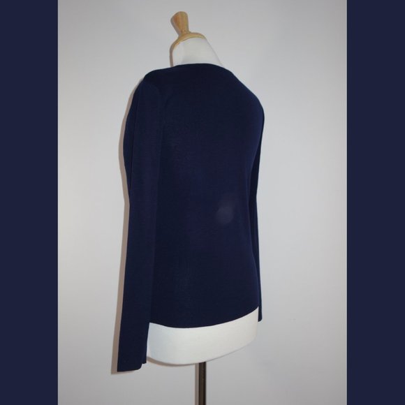 Filippa K Navy Blue 100% Merino Wool Sweater - Size 6 - Picture 4 of 14